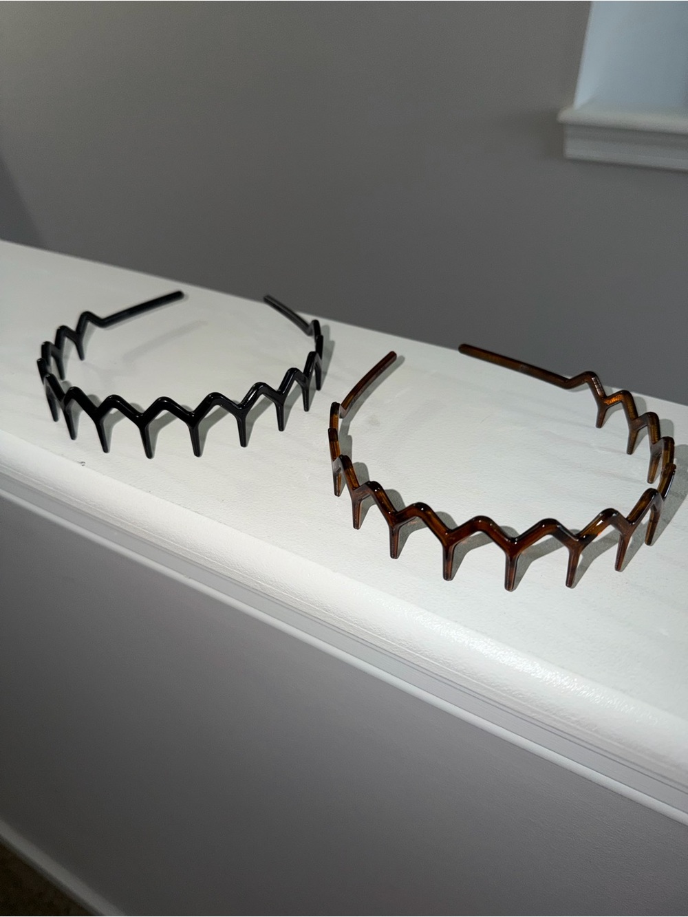 Zigzag Plastic Headband Set - Black & Tortoiseshell